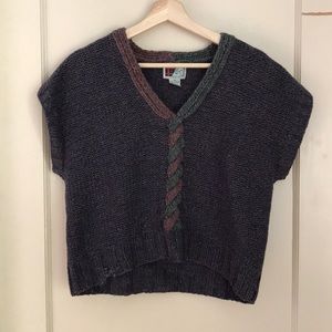 Vintage Scotland Yard short sleeve wool sweater